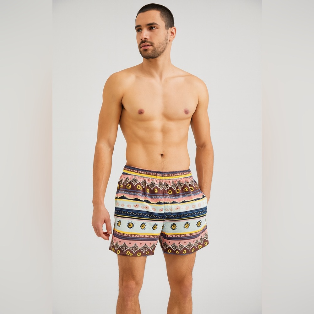 Urban Outfitters Boho Aztec Sun Print Swim Shorts Men’s Size M‎